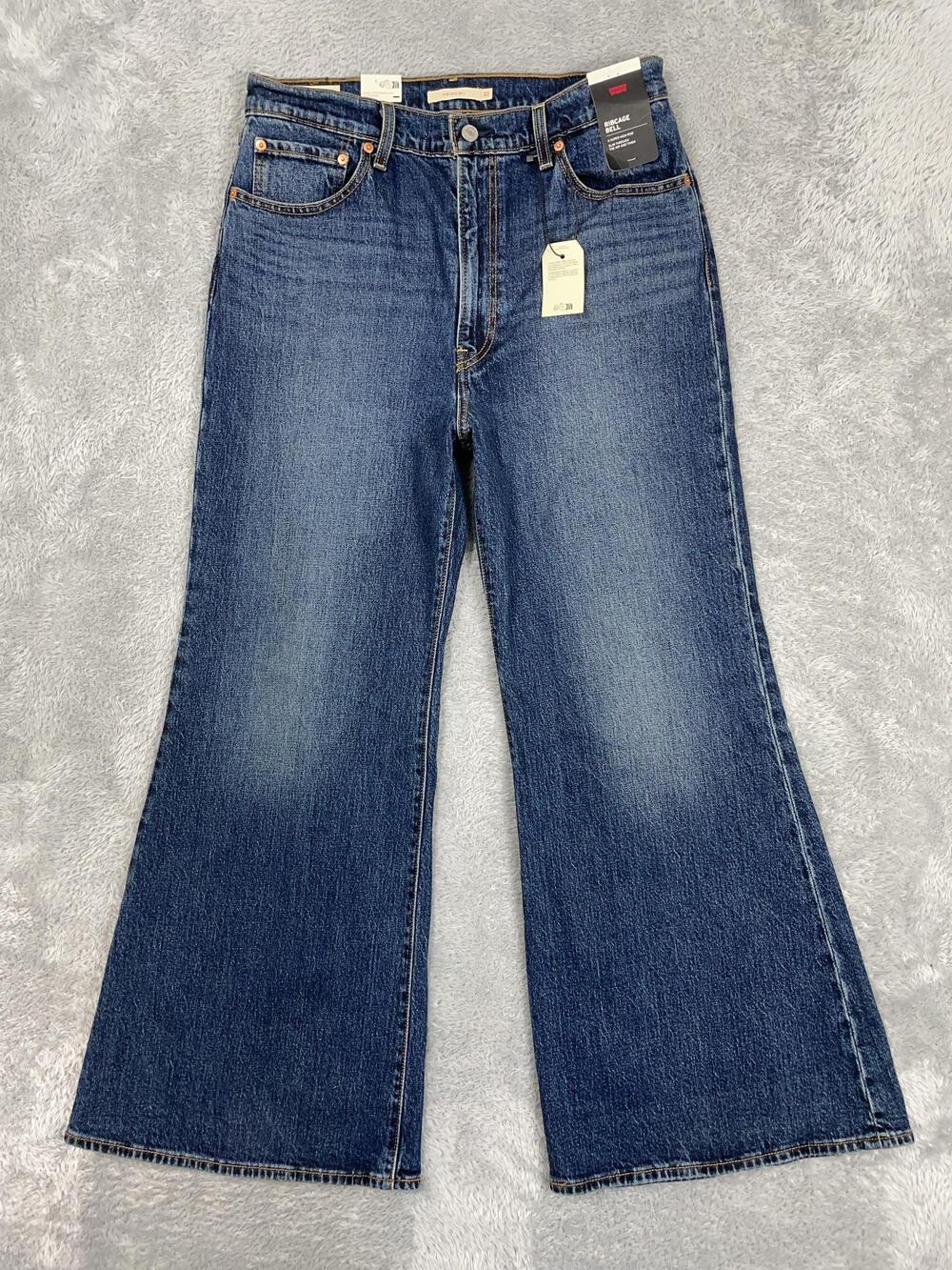 Levis Ribcage Bell Super High Rise Flare Jeans Womens 32x30 Blue Med Wash Denim